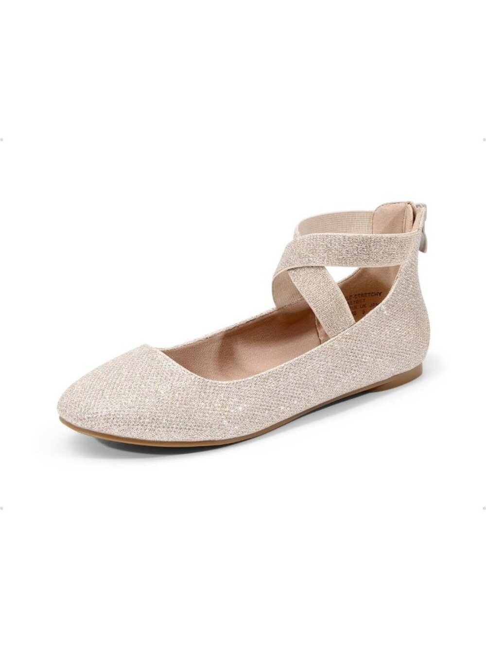 Dream Pairs Women's Gold Glitter Comfortable Elegant Flexible Ankle Straps Flats
